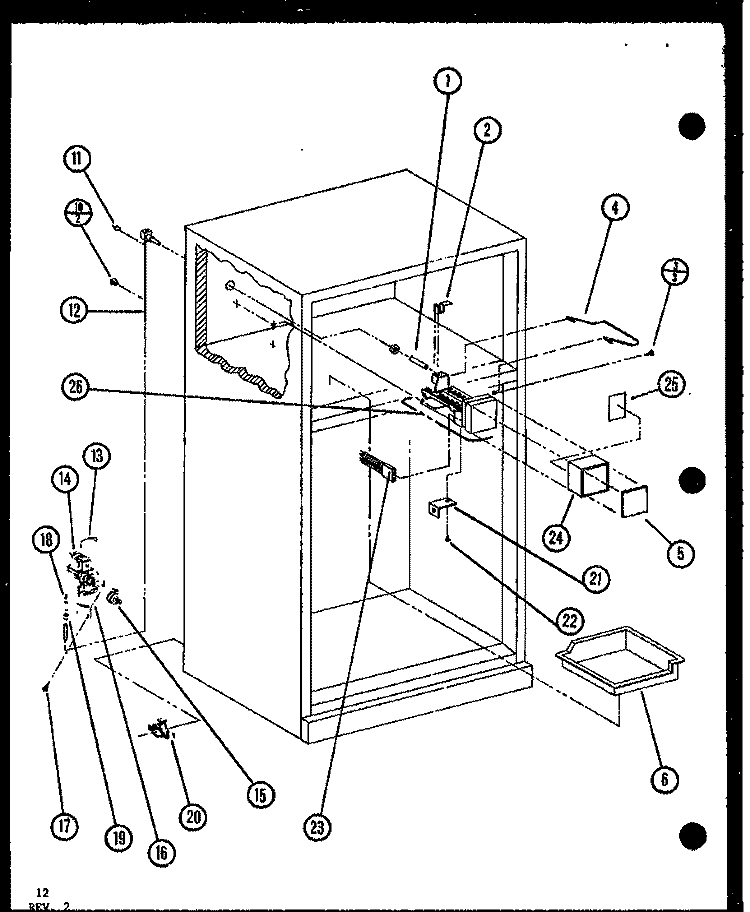 Page 4 Diagram and Parts List for TCI18K P7803213W Amana Refrigerator