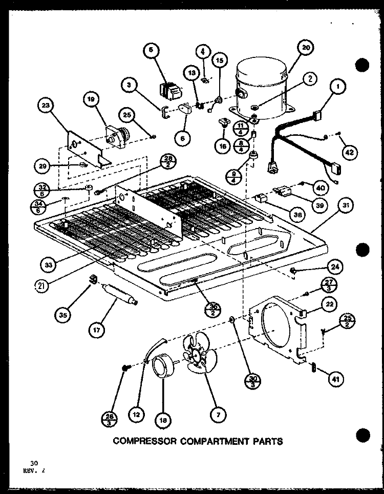 COMPRESSOR COMPARTMENT PARTS Diagram and Parts List for TCI20K P7803218W Amana Refrigerator