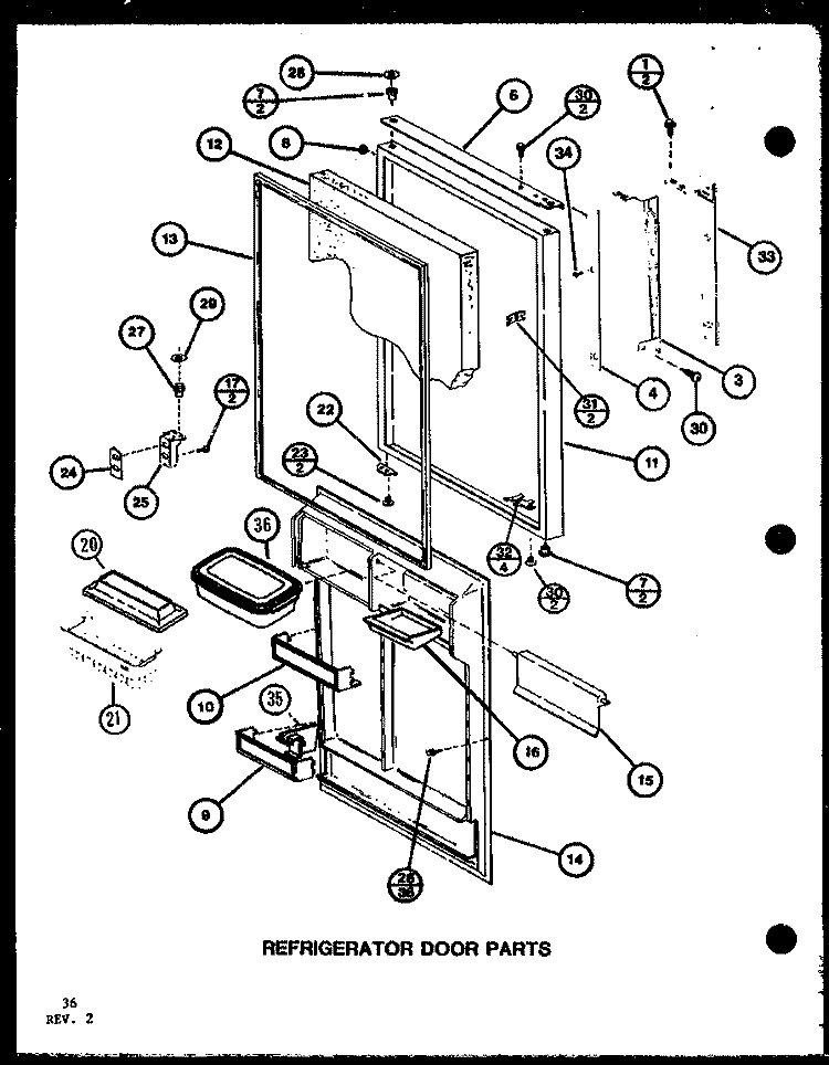 REF DOOR PARTS Diagram and Parts List for TC22K P7859203W Amana Refrigerator