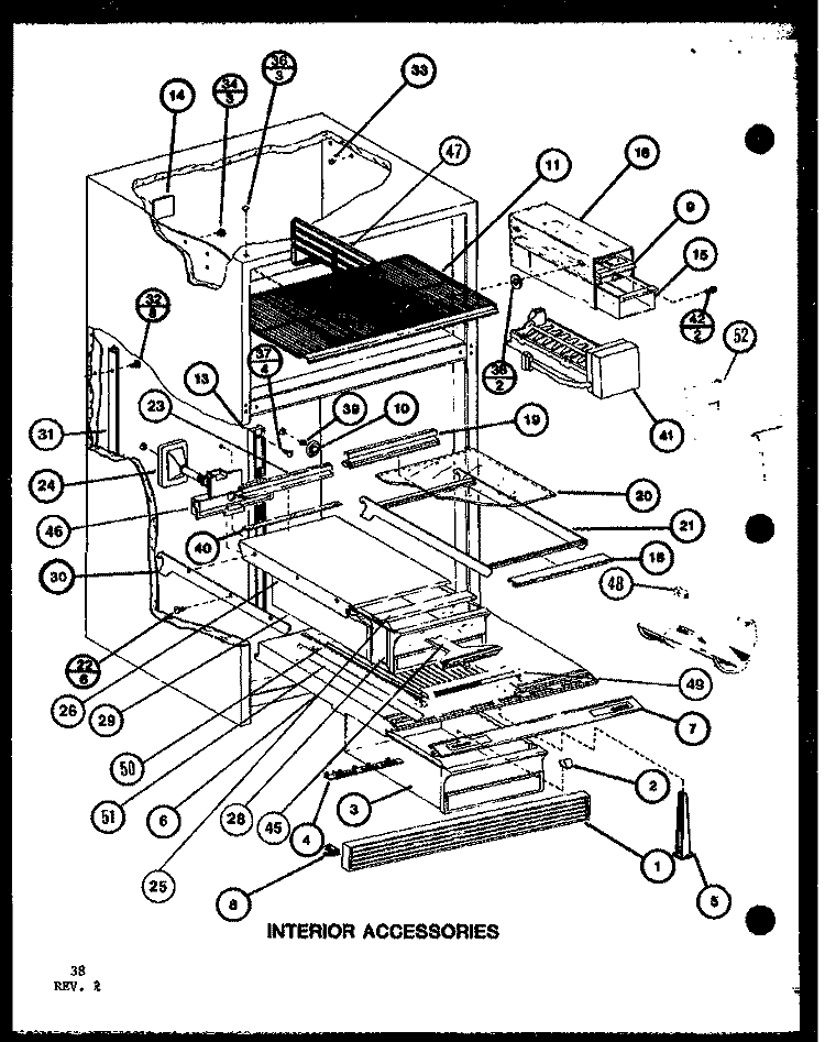 INTERIOR ACCESSORIES Diagram and Parts List for TC22K P7859203W Amana Refrigerator