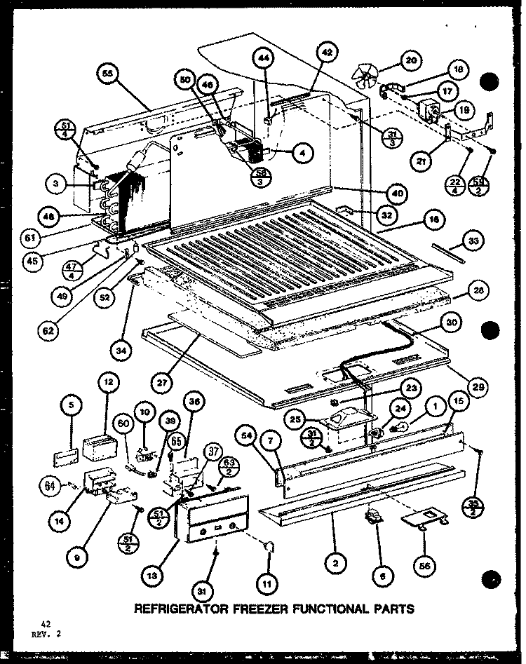REF FZ FUNCTIONAL PARTS Diagram and Parts List for TC22K P7859203W Amana Refrigerator