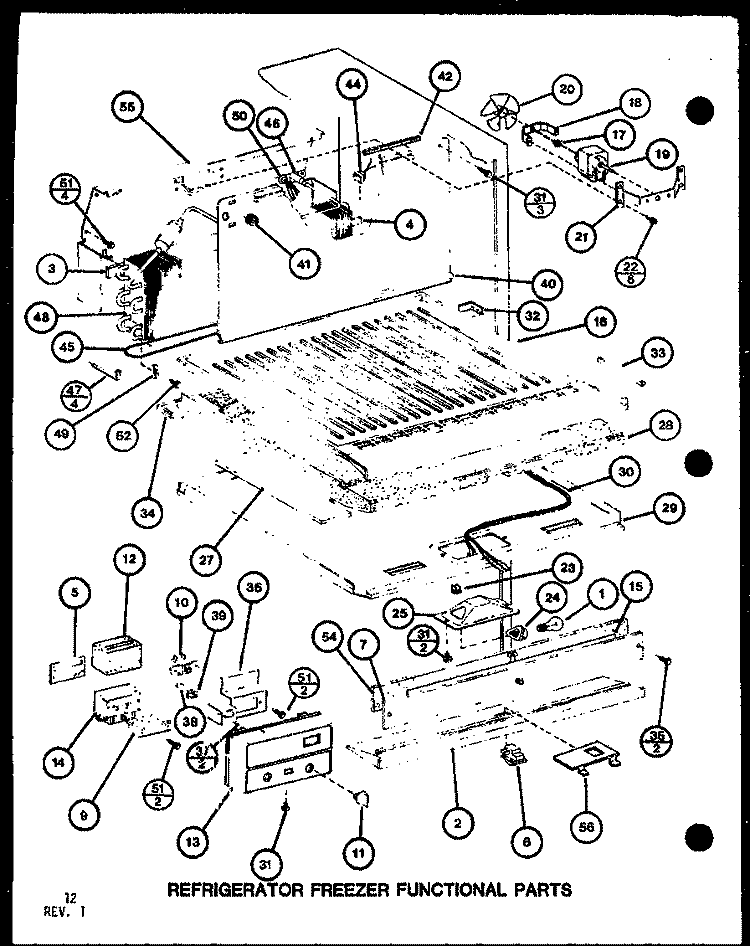 REF FZ FUNCTIONAL PARTS Diagram and Parts List for TM16SPG P7651212W Amana Refrigerator