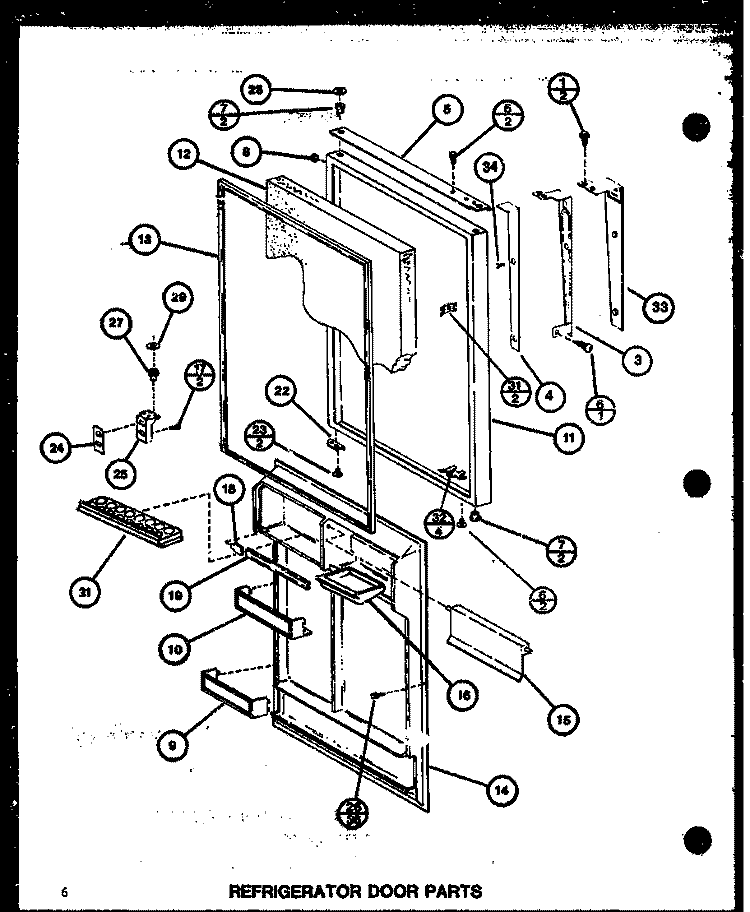 REF DOOR PARTS Diagram and Parts List for TLI22J P7739040W Amana Refrigerator