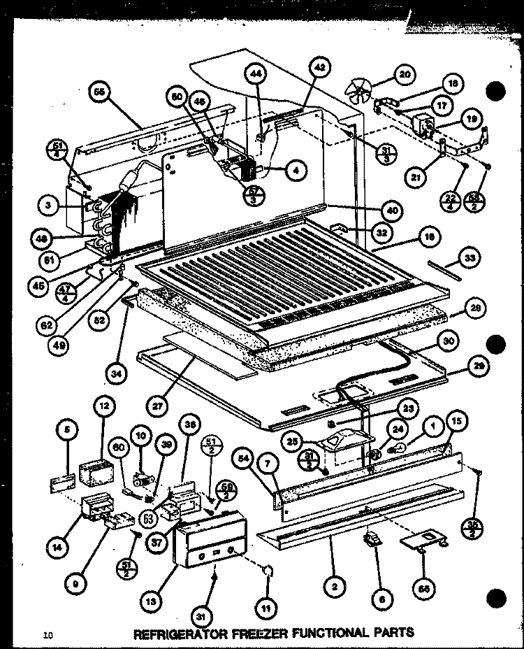 REF FZ FUNCTIONAL PARTS Diagram and Parts List for TLI22J P7739040W Amana Refrigerator