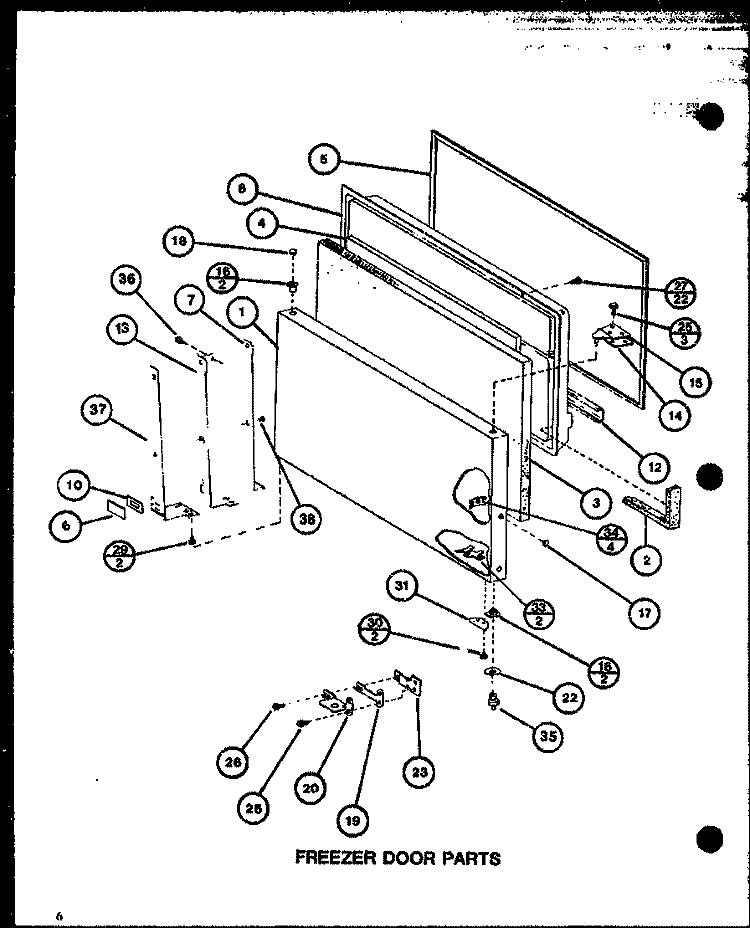 FZ DOOR PARTS Diagram and Parts List for TX18J P7739042W Amana Refrigerator