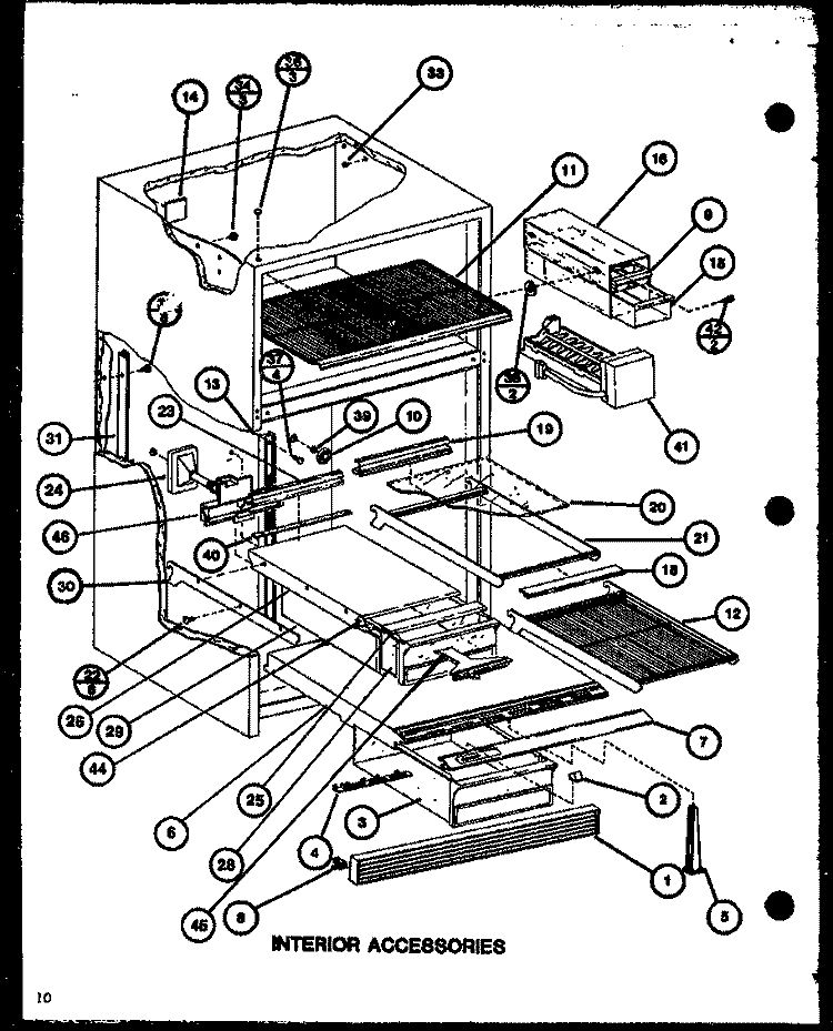 INTERIOR ACCESSORIES Diagram and Parts List for TX18J P7739042W Amana Refrigerator