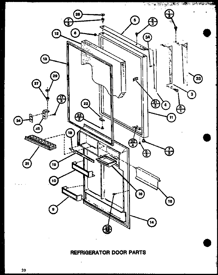 REF DOOR PARTS Diagram and Parts List for TX20J P7739046W Amana Refrigerator