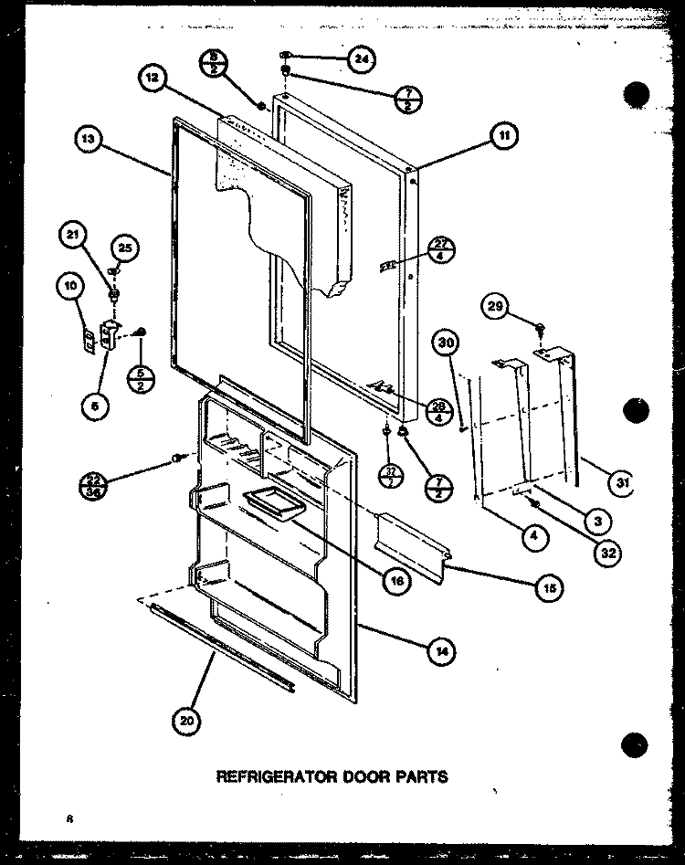 REF DOOR PARTS Diagram and Parts List for TM16K P7791110W Amana Refrigerator