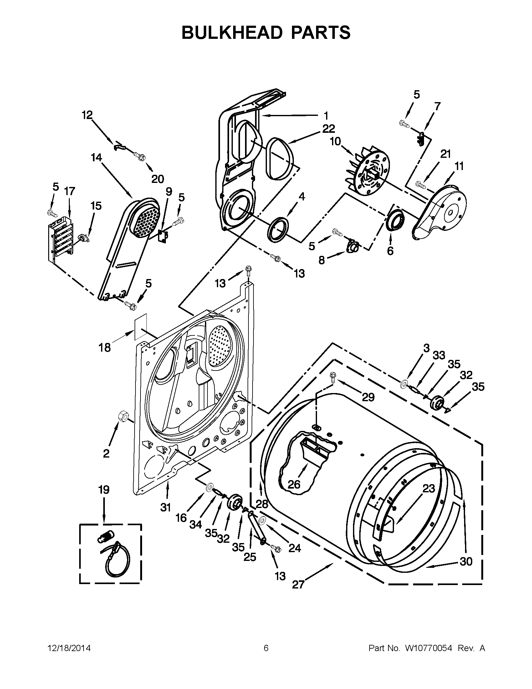 04 - BULKHEAD PARTS Diagram and Parts List for YNED4655EW0  Maytag Dryer