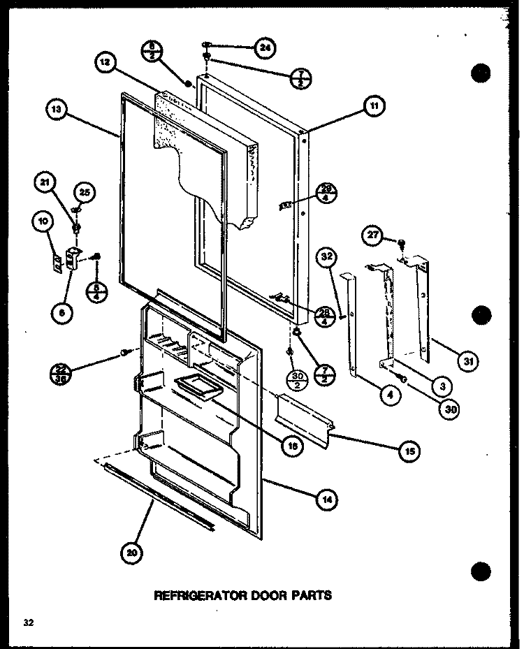 REF DOOR PARTS Diagram and Parts List for TM20K P7791119W Amana Refrigerator