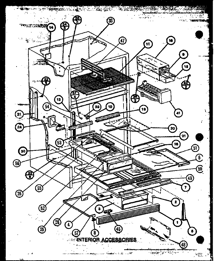 INTERIOR ACCESSORIES Diagram and Parts List for TX18MB P7858531W Amana Refrigerator