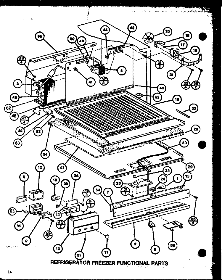 REF FZ FUNCTIONAL PARTS Diagram and Parts List for TX18MB P7858531W Amana Refrigerator