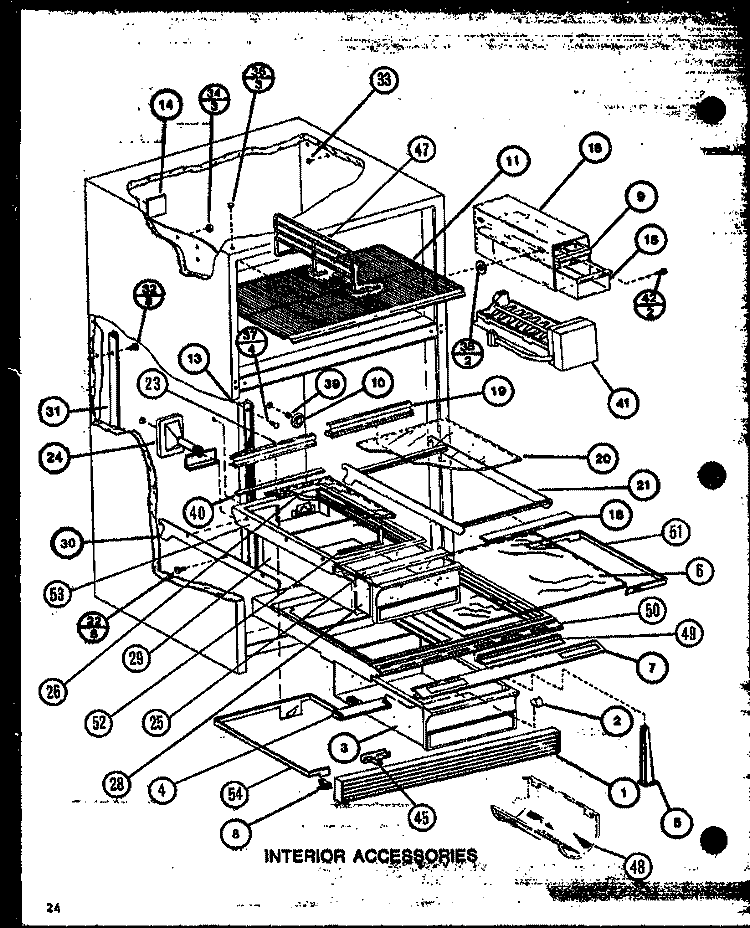 INTERIOR ACCESSORIES Diagram and Parts List for TX20MB P7858532W Amana Refrigerator