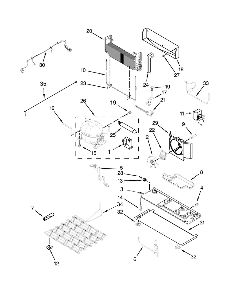 Unit Parts Diagram and Parts List for MFT2976AEW03  Maytag Refrigerator