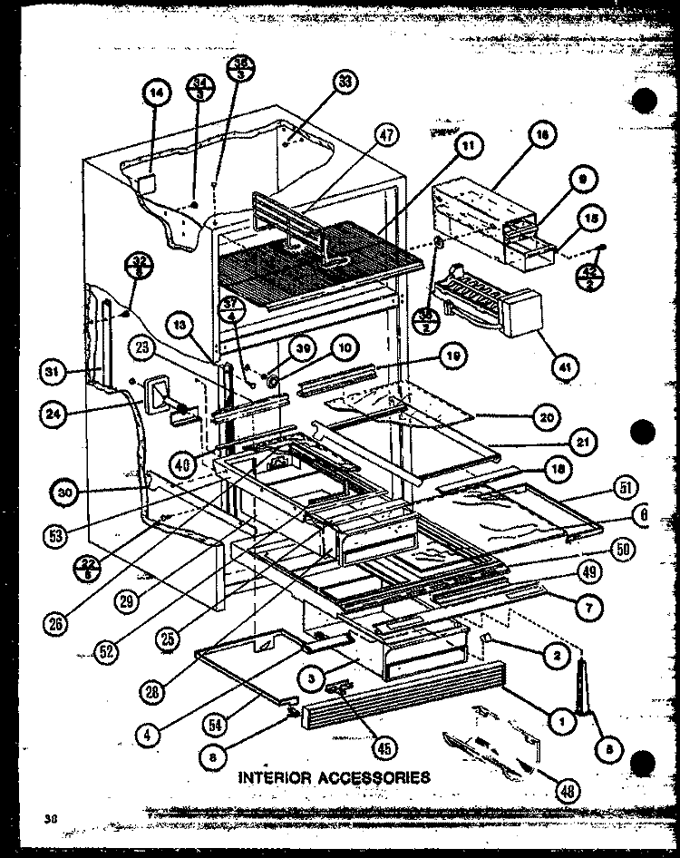INTERIOR ACCESSORIES Diagram and Parts List for TX22M P7858510W Amana Refrigerator
