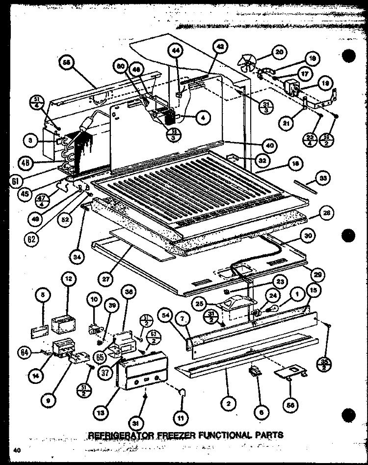 REF FZ FUNCTIONAL PARTS Diagram and Parts List for TX22M P7858510W Amana Refrigerator