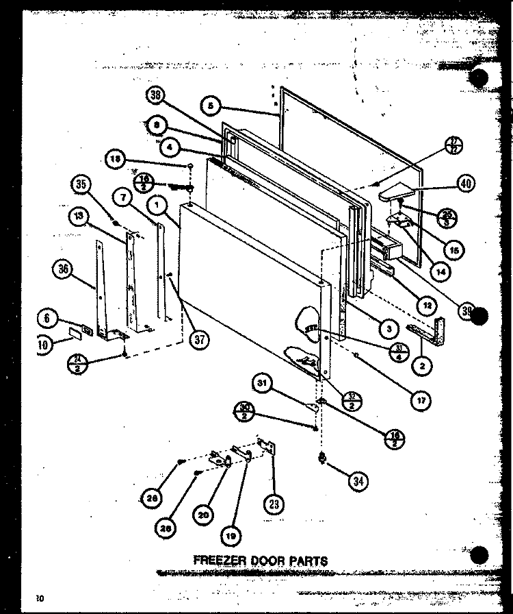 FZ DOOR PARTS Diagram and Parts List for TL20M P7858513W Amana Refrigerator