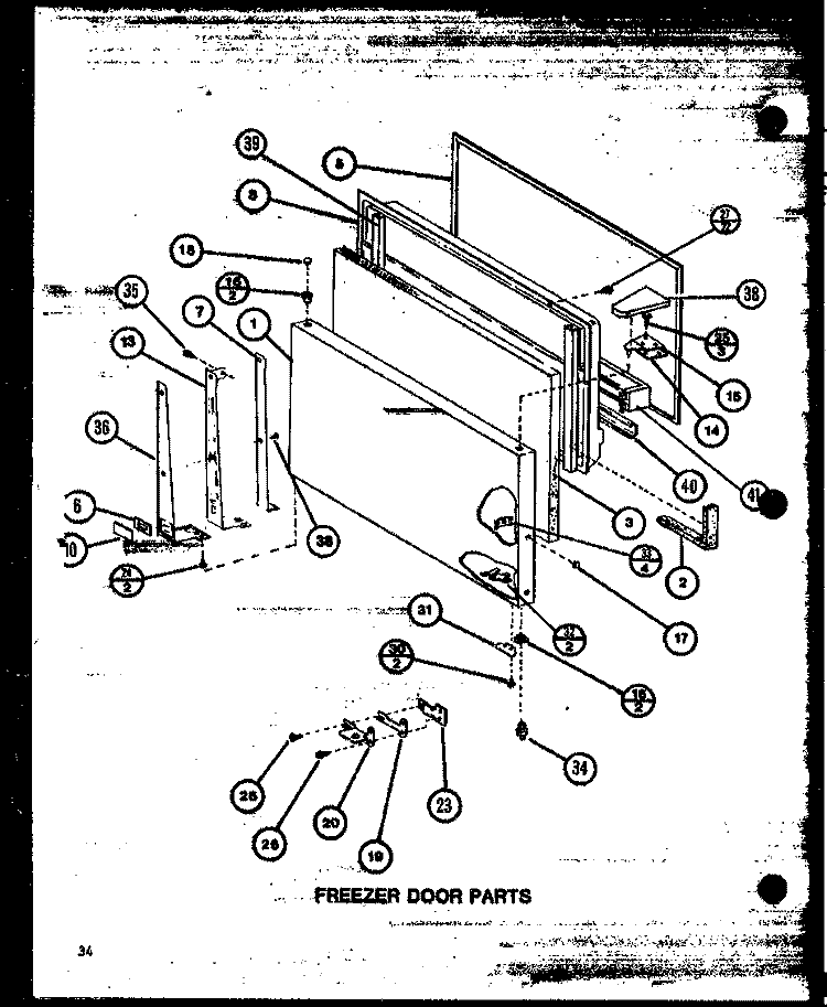 FZ DOOR PARTS Diagram and Parts List for TLI22M P7858523W Amana Refrigerator