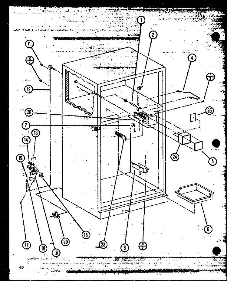 Page 18 Diagram and Parts List for TLI22M P7858525W Amana Refrigerator
