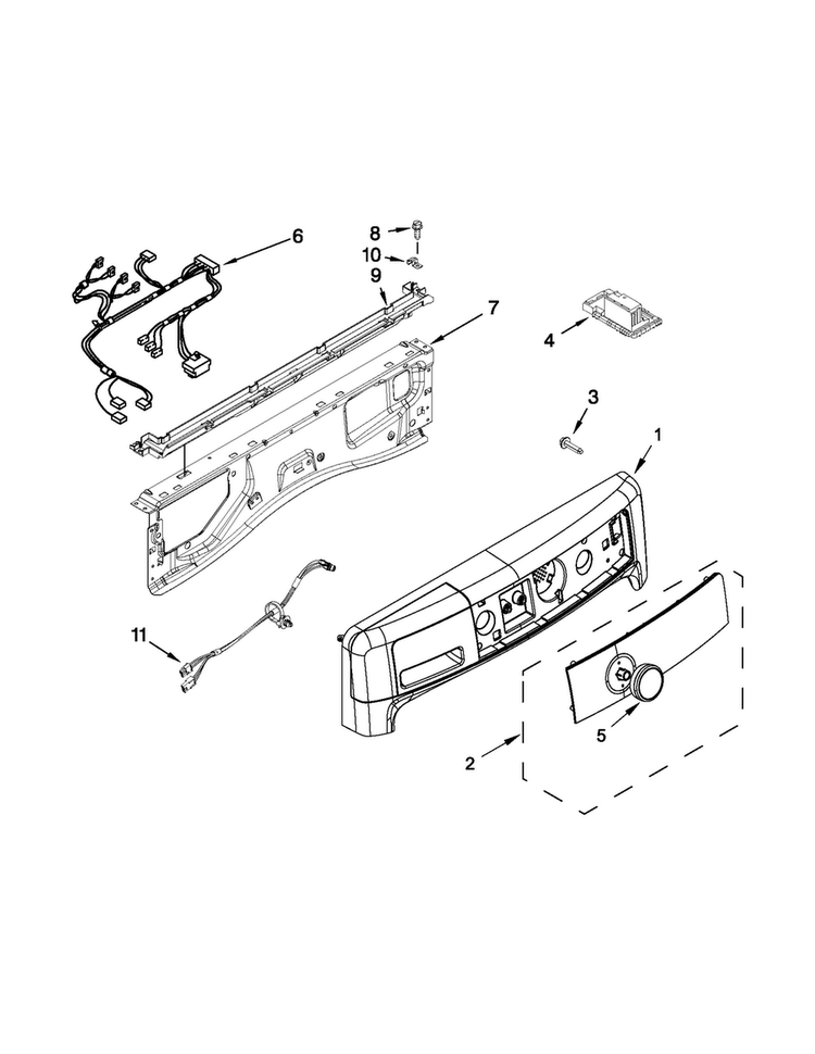 Control Panel Parts Diagram and Parts List for MHW4200BG1  Maytag Washer