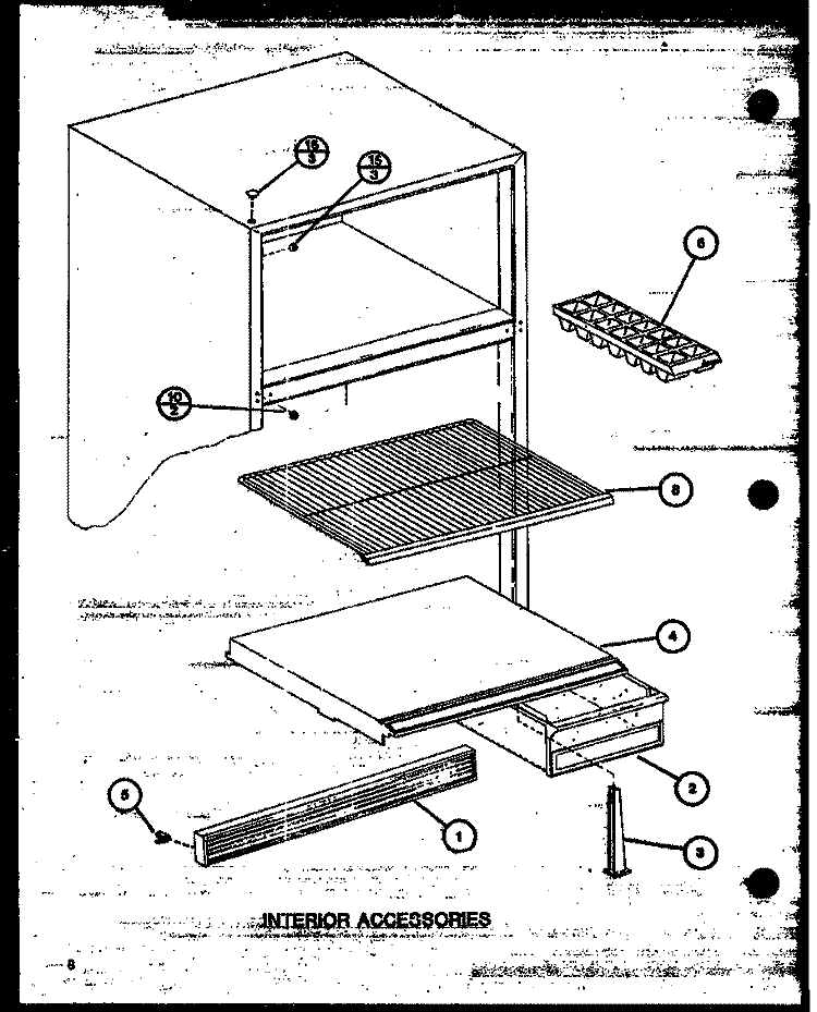 INTERIOR ACCESSORIES Diagram and Parts List for TM18J2 P7859215W Amana Refrigerator