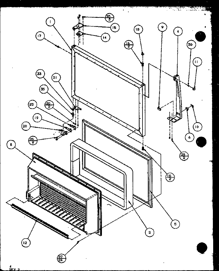 Page 1 Diagram and Parts List for TR18QB2L P1111308W L Amana Refrigerator