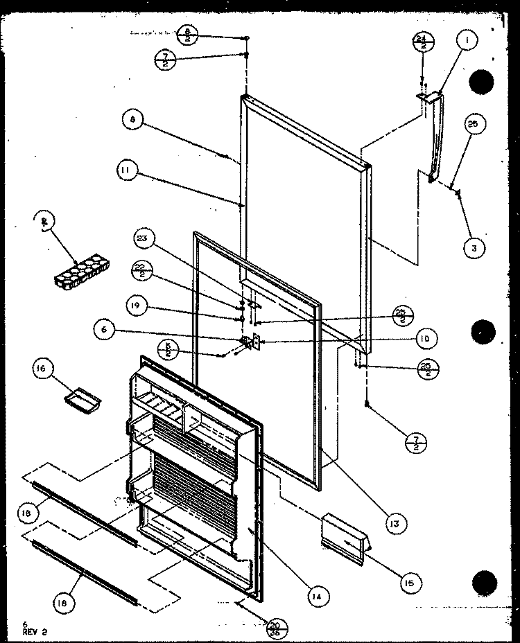 Page 2 Diagram and Parts List for TR18QB2L P1111308W L Amana Refrigerator