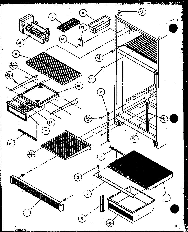 Page 3 Diagram and Parts List for TR18QB2L P1111308W L Amana Refrigerator