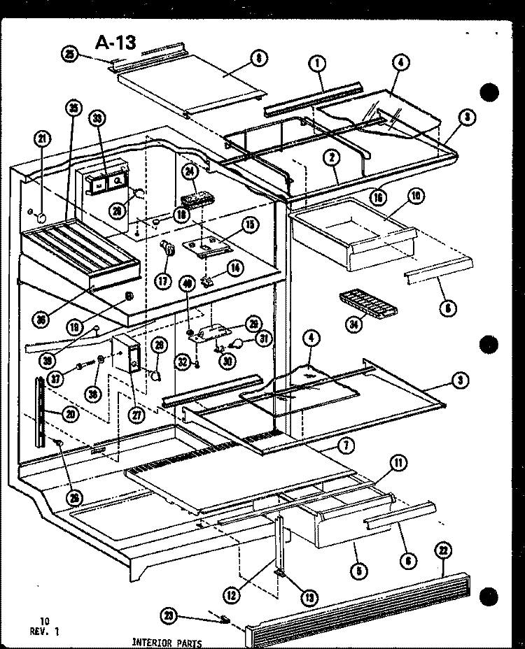 UPPER DOOR PARTS TM Diagram and Parts List for TM14D P7464501W Amana Refrigerator