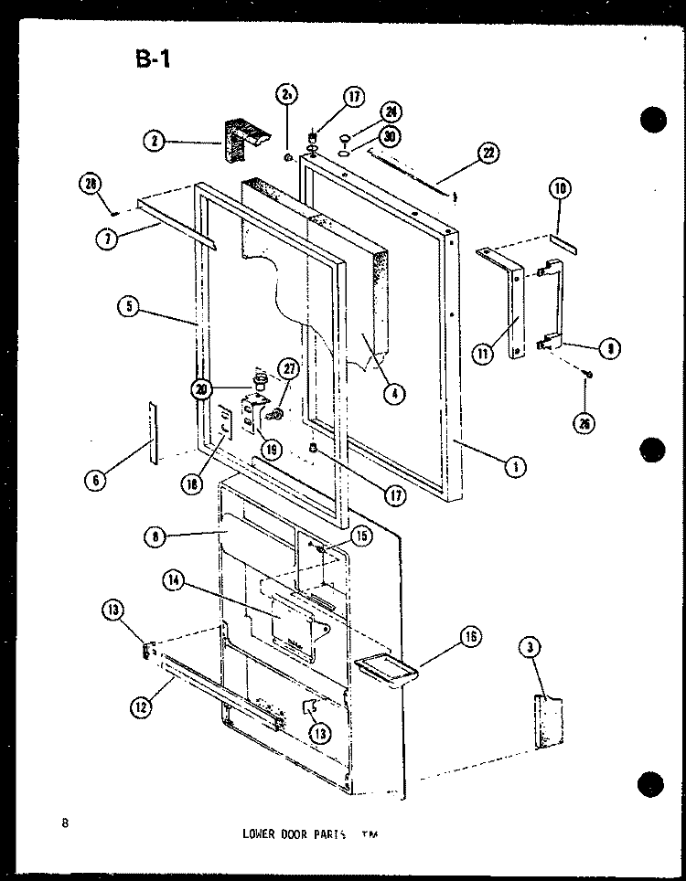 LOWER DOOR PARTS TM Diagram and Parts List for TM14D P7464502W Amana Refrigerator