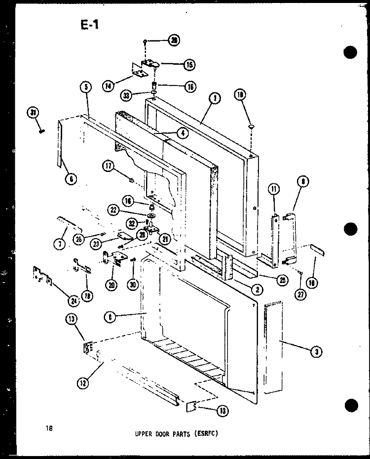 UPPER DOOR PARTS (ESRFC) Diagram and Parts List for ESRFC16E P7464514W Amana Refrigerator
