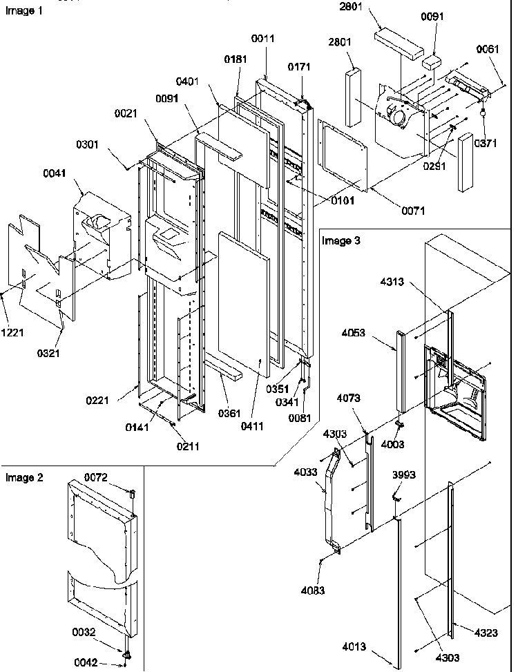Freezer Door Diagram and Parts List for SRD22S3W-P1190319WW  Amana Refrigerator