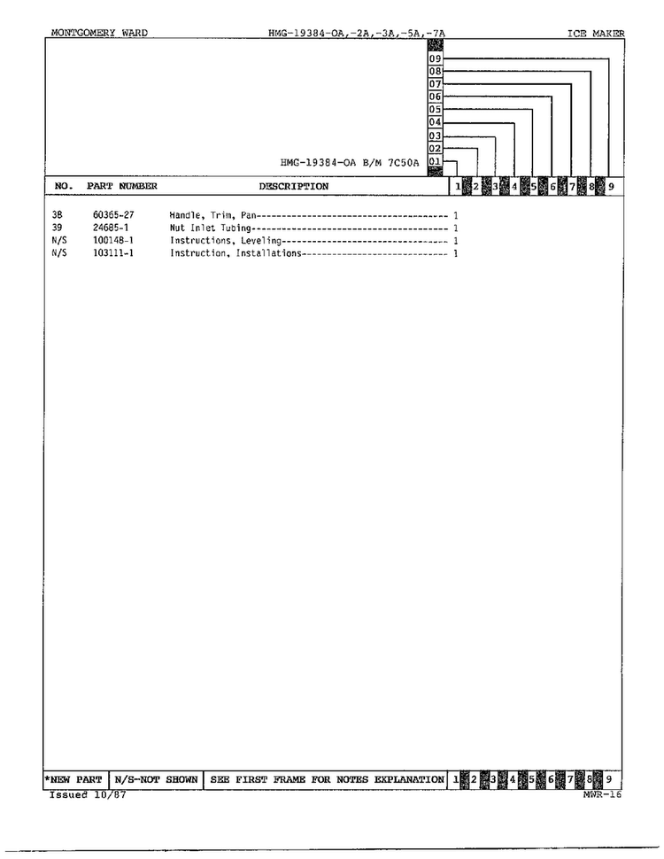 Ice Maker Page 3 Diagram and Parts List for 19384A  Admiral Refrigerator