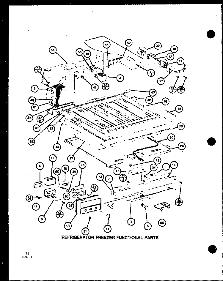 REF FZ FUNCTIONAL PARTS Diagram and Parts List for TRG18J P7739033W Amana Refrigerator