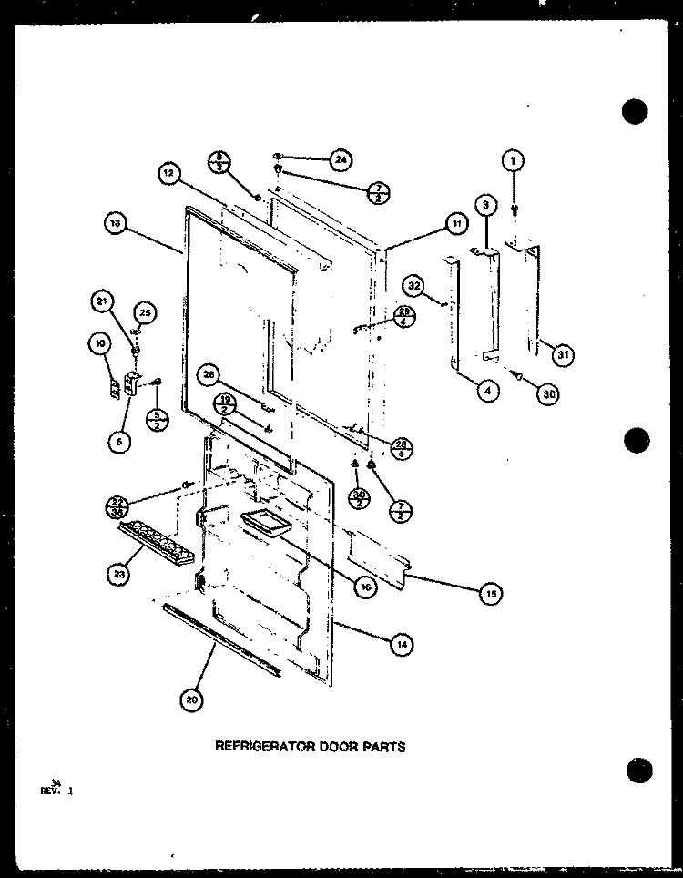 REF DOOR PARTS Diagram and Parts List for TRGI20J P7791105W Amana Refrigerator