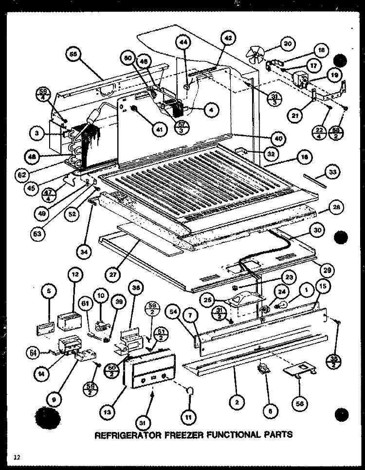 REF FZ FUNCTIONAL PARTS Diagram and Parts List for TCI18J P7739037W Amana Refrigerator