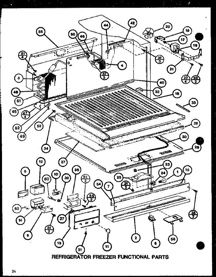 REF FZ FUNCTIONAL PARTS Diagram and Parts List for TCI20J P7739039W Amana Refrigerator