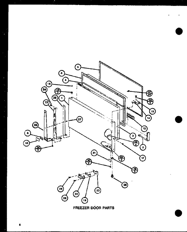 FZ DOOR PARTS Diagram and Parts List for TJI16K P7791137W Amana Refrigerator