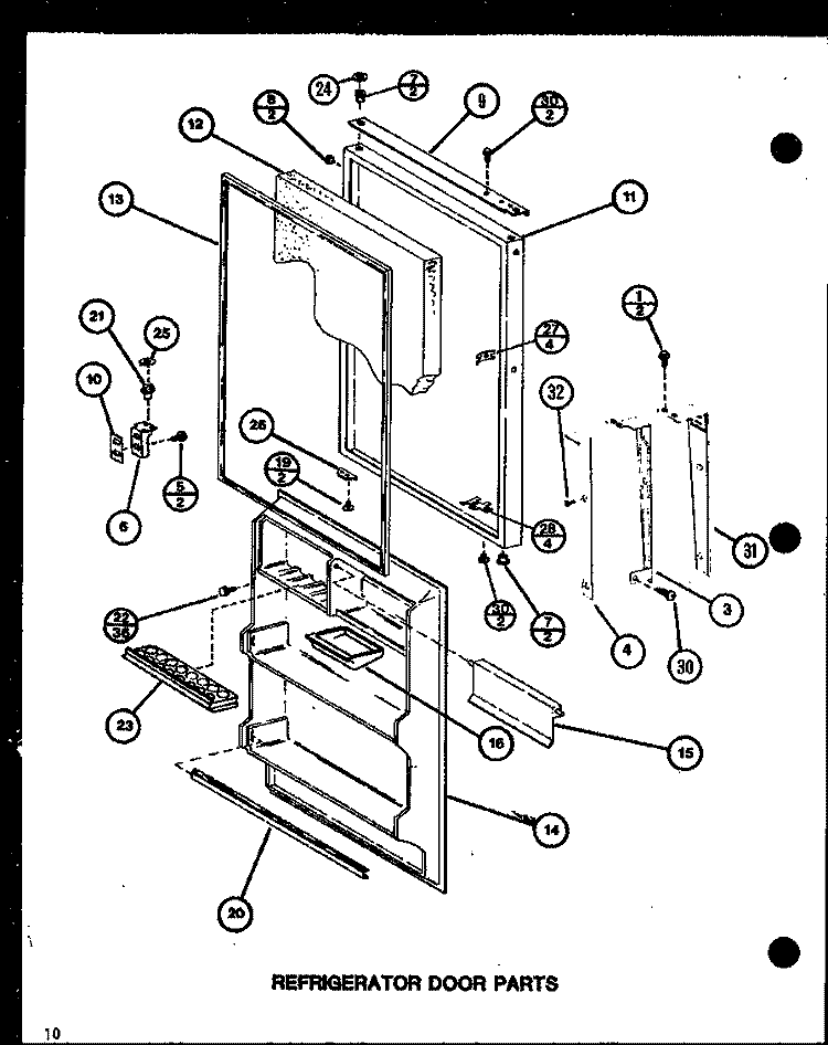 REF DOOR PARTS Diagram and Parts List for TJI16K P7791137W Amana Refrigerator