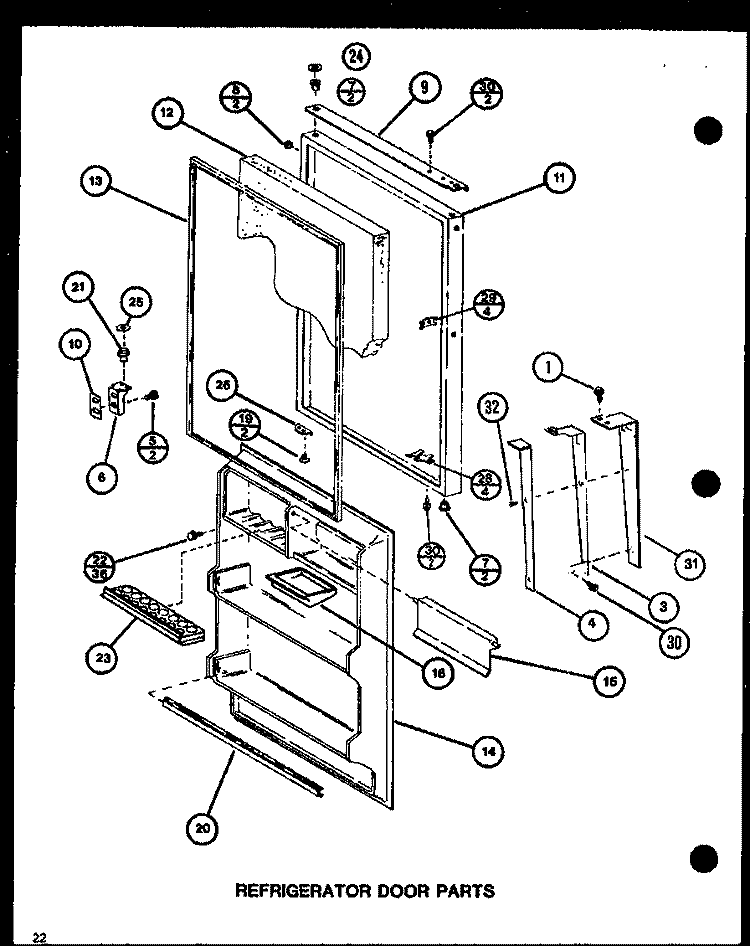REF DOOR PARTS Diagram and Parts List for TJI18K P7791140W Amana Refrigerator