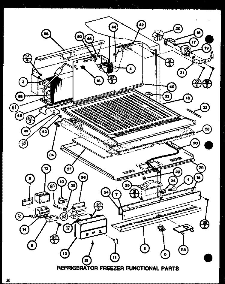 REF FZ FUNCTIONAL PARTS Diagram and Parts List for TJI18K P7791140W Amana Refrigerator