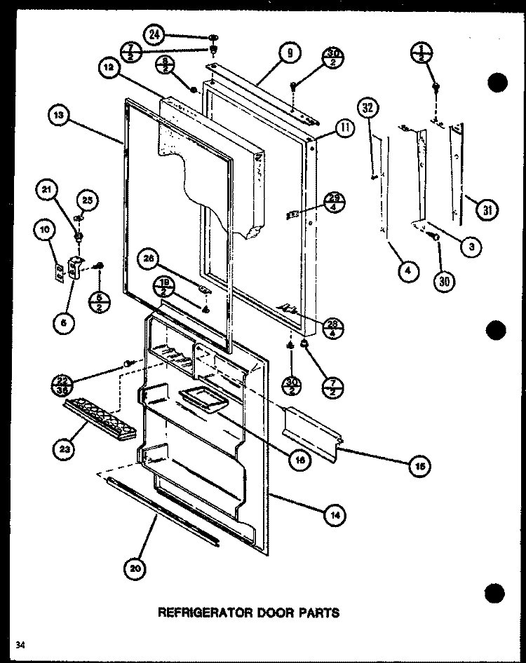 REF DOOR PARTS Diagram and Parts List for TJ20K P7791142W Amana Refrigerator