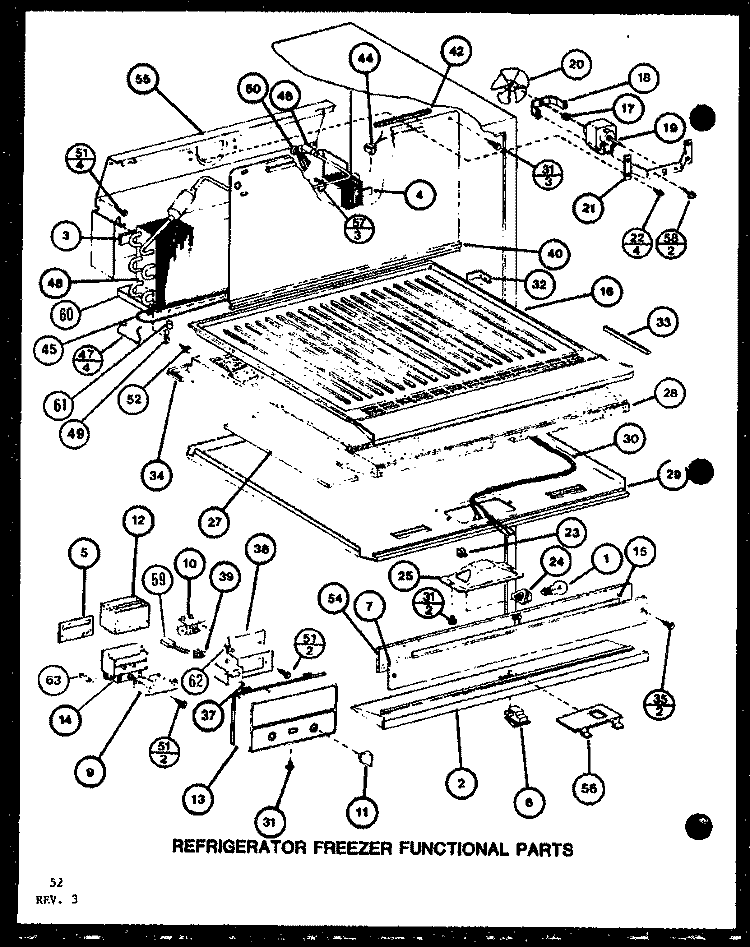REF FZ FUNCTIONAL PARTS Diagram and Parts List for TJ22K P7791146W Amana Refrigerator