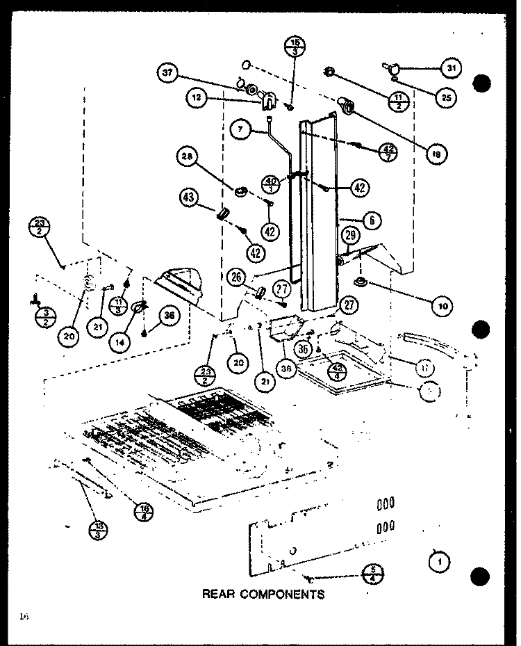 REAR COMPONENTS Diagram and Parts List for TM16M P7859208W Amana Refrigerator