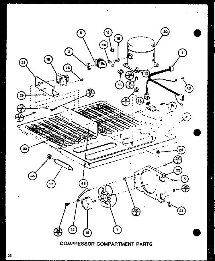 COMPRESSOR COMPARTMENT PARTS Diagram and Parts List for TM20M P7859216W Amana Refrigerator