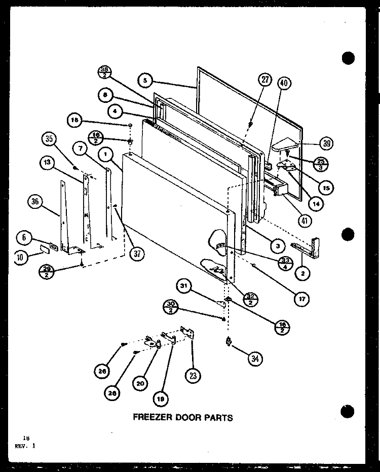 FZ DOOR PARTS Diagram and Parts List for TC20MB P7858529W Amana Refrigerator