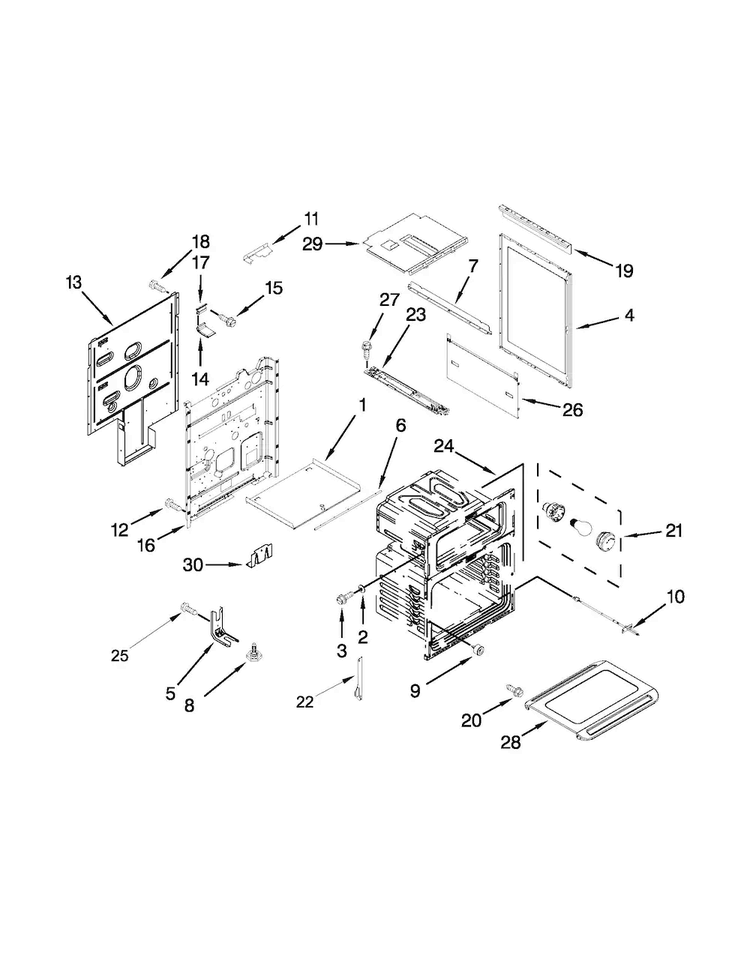 Chassis Parts Diagram and Parts List for MGT8775XS04  Maytag Range