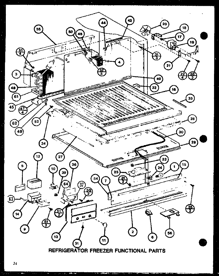 REF FZ FUNCTIONAL PARTS Diagram and Parts List for TC20MB P7858529W Amana Refrigerator