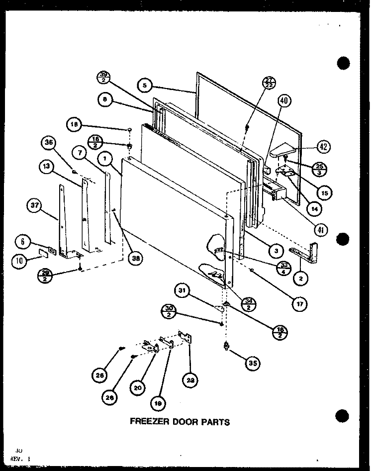 FZ DOOR PARTS Diagram and Parts List for TC22M P7858505W Amana Refrigerator