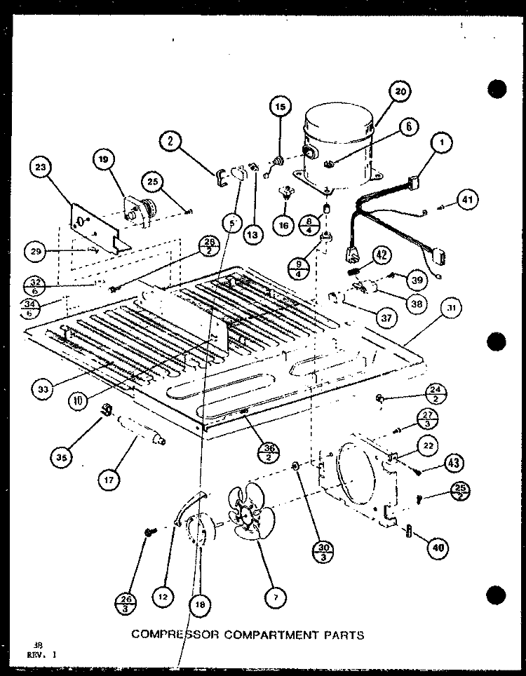 COMPRESSOR COMPARTMENT PARTS Diagram and Parts List for TC22M P7858505W Amana Refrigerator